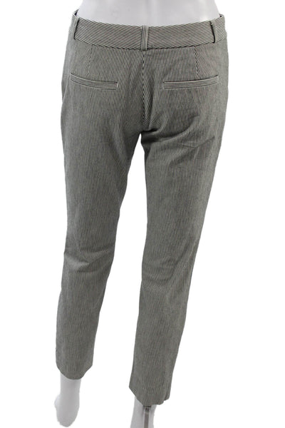 Banana Republic Womens Cropped Ankle Dress Pants Gray Striped Size 0