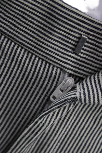 Banana Republic Womens Cropped Ankle Dress Pants Gray Striped Size 0