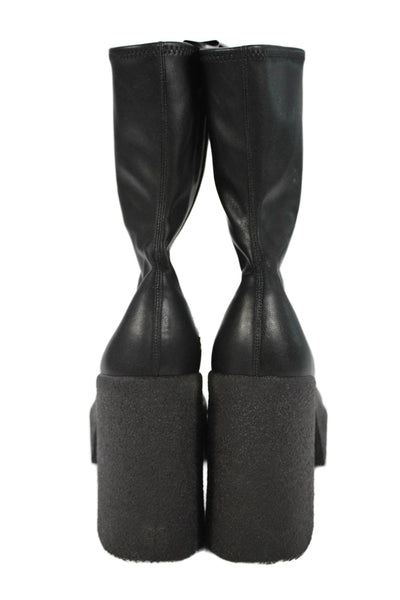 Stella McCartney Womens Square Toe Platform Heeled Boots Black Size 10