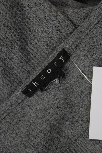 Theory Women Basic Gray V-Neck Short Sleeve T-Shirt Size S