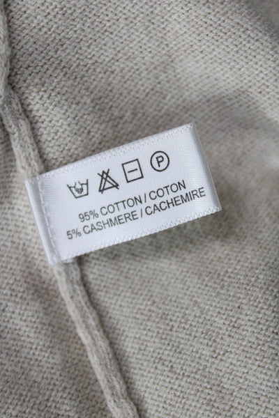 Lisa Todd Unisex Beige Pullover Sweater Long Sleeve Cotton Cashmere Size L