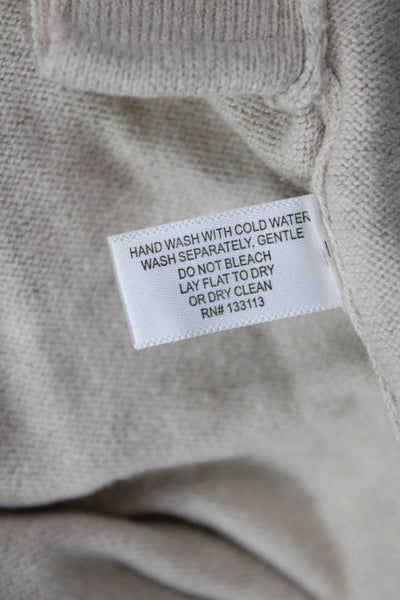 Lisa Todd Unisex Beige Pullover Sweater Long Sleeve Cotton Cashmere Size L