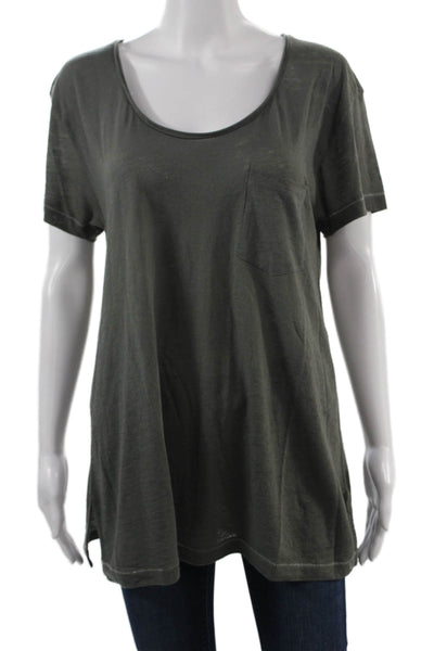 Rag & Bone Women Basic Dark Gray Viscose Round Neck Short Sleeve T-Shirt Size L
