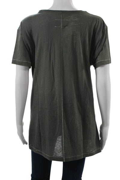 Rag & Bone Women Basic Dark Gray Viscose Round Neck Short Sleeve T-Shirt Size L