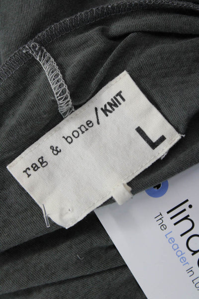 Rag & Bone Women Basic Dark Gray Viscose Round Neck Short Sleeve T-Shirt Size L