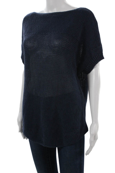 Tommy Bahama Unisex Dark Blue Bohemian Pullover Sweater Short Sleeve Size L