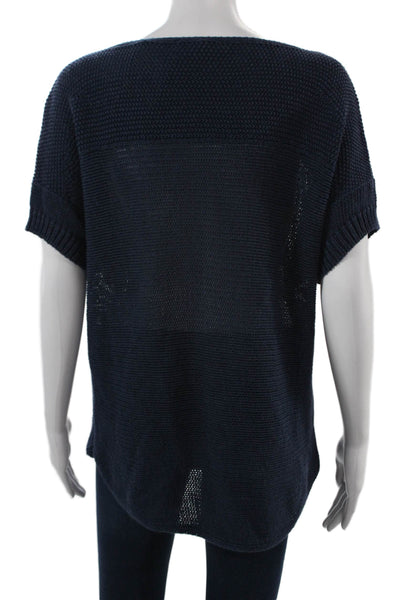 Tommy Bahama Unisex Dark Blue Bohemian Pullover Sweater Short Sleeve Size L