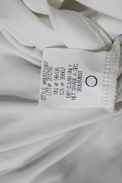 Theory Women Basic White Crew Neck Long Sleeve T-Shirt Size L
