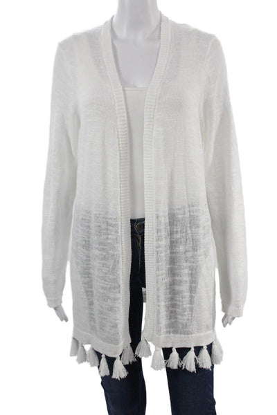 Lilly Pulitzer Unisex Cardigan White V Neck Long Sleeve Bohemian Size L
