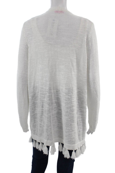 Lilly Pulitzer Unisex Cardigan White V Neck Long Sleeve Bohemian Size L