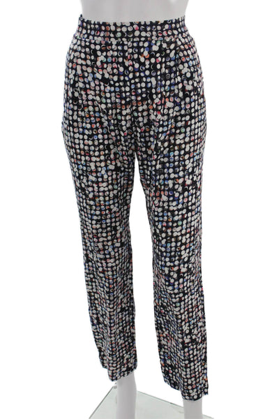 COS Womens Polka Dot Black Cropped Pants Zip Viscose Wool Size 12