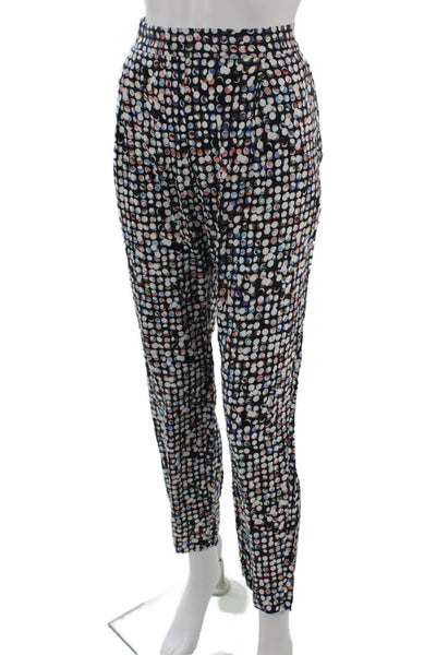 COS Womens Polka Dot Black Cropped Pants Zip Viscose Wool Size 12