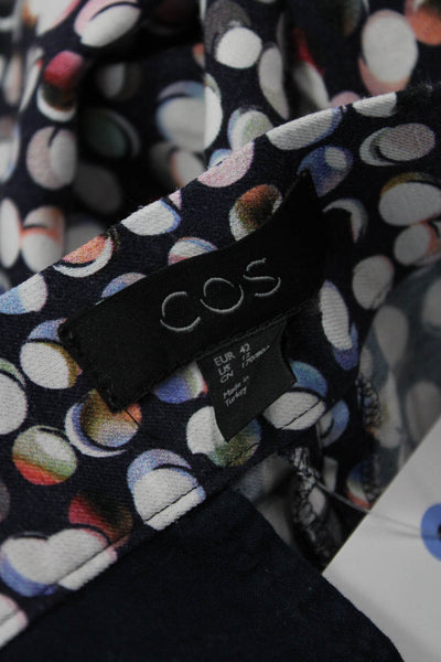 COS Womens Polka Dot Black Cropped Pants Zip Viscose Wool Size 12