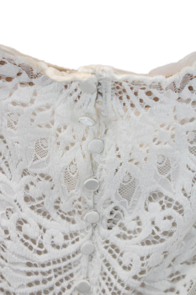 Grace Loves Lace Women Maxi Dress White 3/4 Sleeve Bohemian Size 3XL