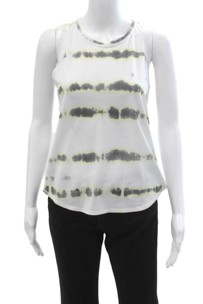 Lululemon Womens White Striped Tank Sleeveless Round Neck Size 4