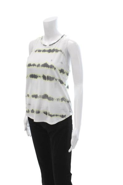 Lululemon Womens White Striped Tank Sleeveless Round Neck Size 4