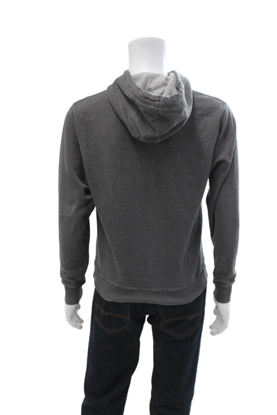 Champion Mens Pullover Hoodie Dark Gray Graphic Drawstring Sports Size S