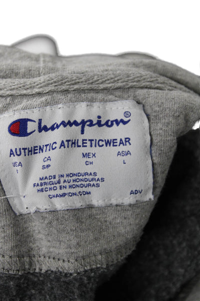 Champion Mens Pullover Hoodie Dark Gray Graphic Drawstring Sports Size S