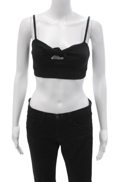 Intimately Free People Womens Cropped Tank Black 90s Solid Tie Size XS