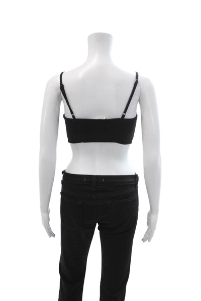 Intimately Free People Womens Cropped Tank Black 90s Solid Tie Size XS