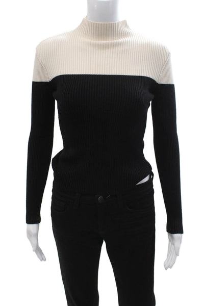 Zara Unisex Pullover Beige Mock Neck Long Sleeve Viscose Blend Fall Size S