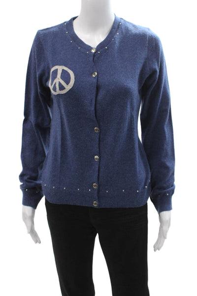 Deborah Lindquist Unisex Dark Blue Button Cardigan Long Sleeve Size M
