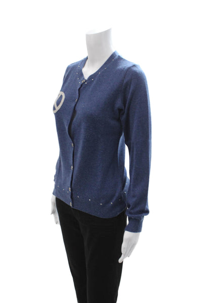Deborah Lindquist Unisex Dark Blue Button Cardigan Long Sleeve Size M