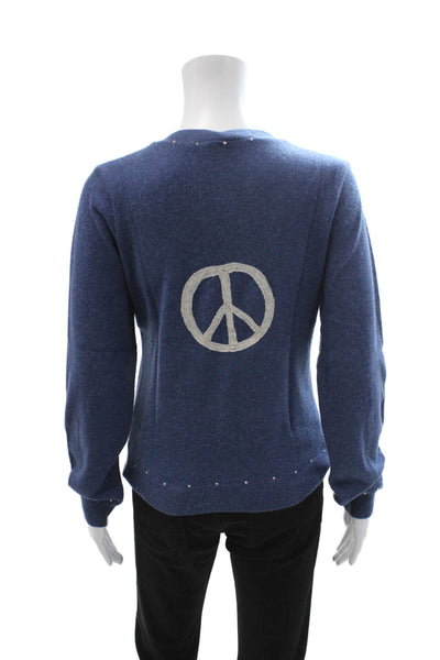 Deborah Lindquist Unisex Dark Blue Button Cardigan Long Sleeve Size M