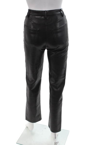 Wilfred Women Cropped Biker Pants Black Petite Polyurethane Button Size 00