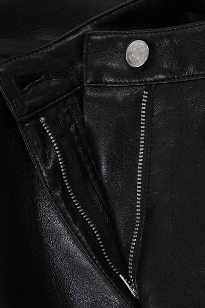 Wilfred Women Cropped Biker Pants Black Petite Polyurethane Button Size 00