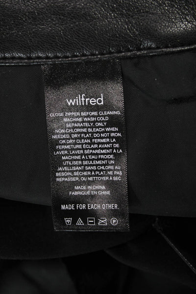 Wilfred Women Cropped Biker Pants Black Petite Polyurethane Button Size 00