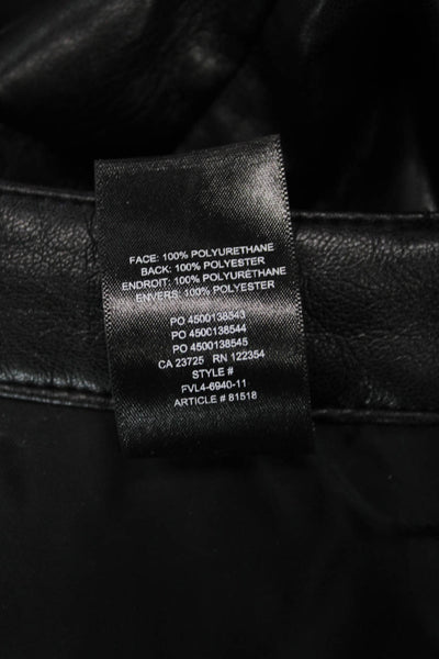 Wilfred Women Cropped Biker Pants Black Petite Polyurethane Button Size 00