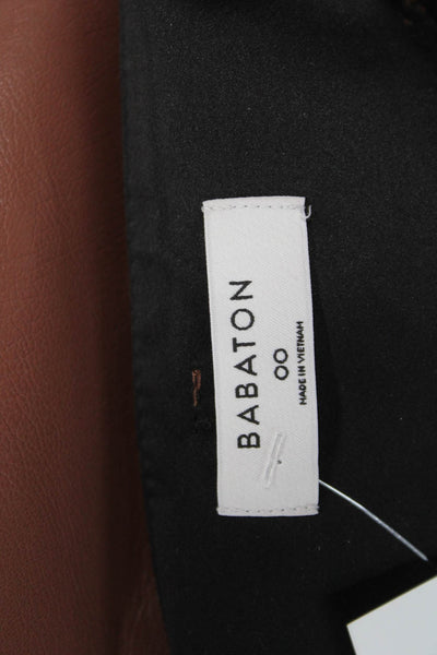 Babaton Womens Ankle Cropped Paperbag Pants Brown 100% Polyurethane Size 00