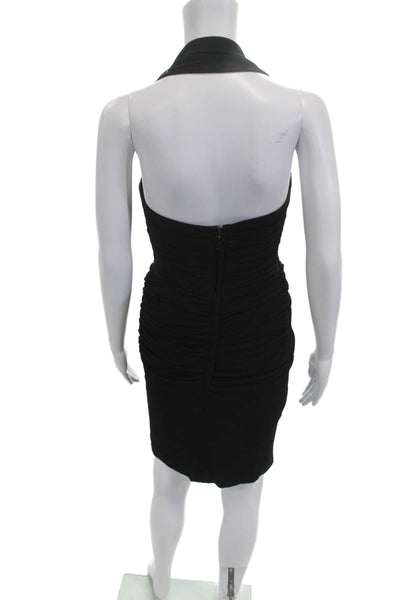 Vicky Tiel Womens Black Bodycon Dress Sleeveless Knee Designer Size 38