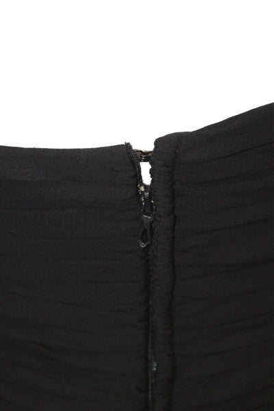 Vicky Tiel Womens Black Bodycon Dress Sleeveless Knee Designer Size 38