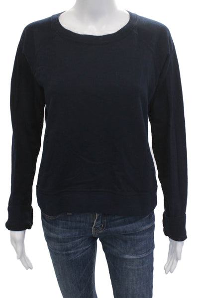 The Lady + The Sailor Womens Pullover Sweatshirt Dark Blue 100% Cotton Size 1