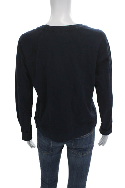 The Lady + The Sailor Womens Pullover Sweatshirt Dark Blue 100% Cotton Size 1