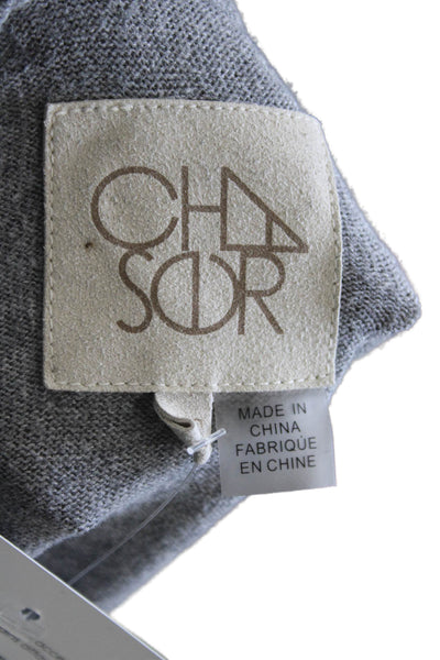 Chaser Unisex Gray Striped Heart Pullover Sweater Cotton Cashmere Size XS