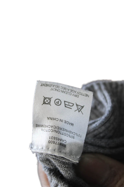 Chaser Unisex Gray Striped Heart Pullover Sweater Cotton Cashmere Size XS