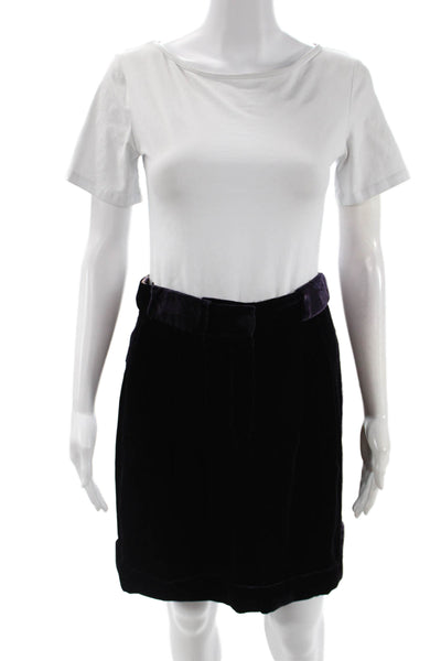 Paola Zuin Women Mini Tulip Skirt Black Viscose Cupro Blend Size 40
