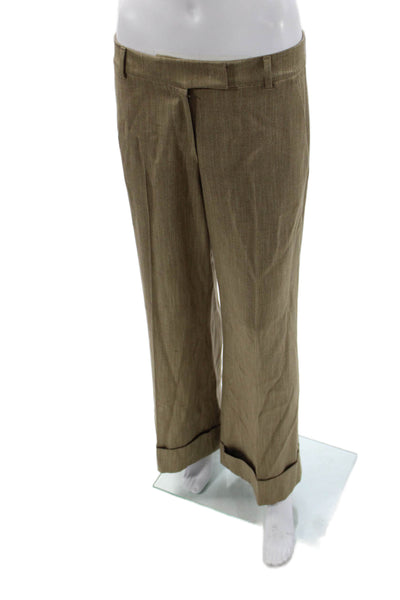 QL2 Unisex 2 Piece Suit Jacket Pants Brown Viscose Bamboo Mock Neck Size 42