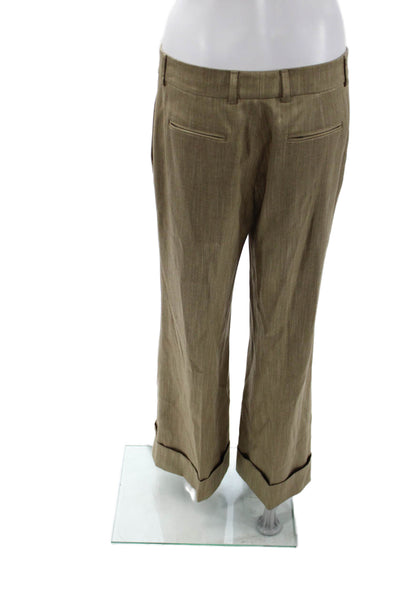 QL2 Unisex 2 Piece Suit Jacket Pants Brown Viscose Bamboo Mock Neck Size 42
