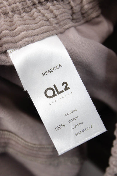 QL2 Unisex Bohemian Striped Cotton Sweatpants Brown Drawstring Size 42