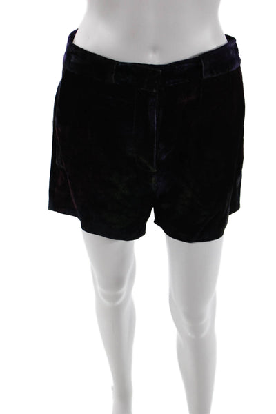 Paola Zuin Unisex Designer Black Button Shorts Viscose Silk Size 40