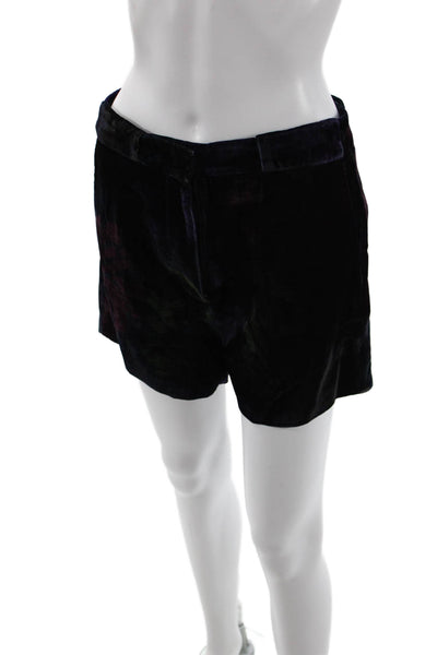 Paola Zuin Unisex Designer Black Button Shorts Viscose Silk Size 40