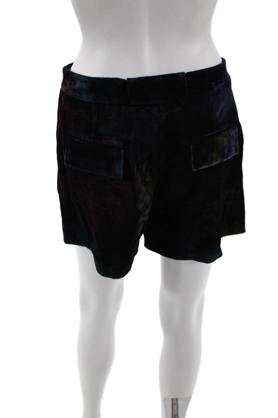Paola Zuin Unisex Designer Black Button Shorts Viscose Silk Size 40