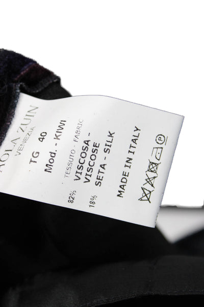 Paola Zuin Unisex Designer Black Button Shorts Viscose Silk Size 40