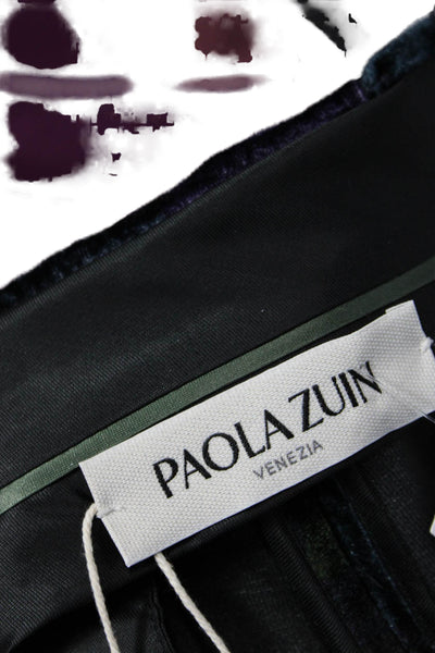Paola Zuin Unisex Designer Black Button Shorts Viscose Silk Size 40