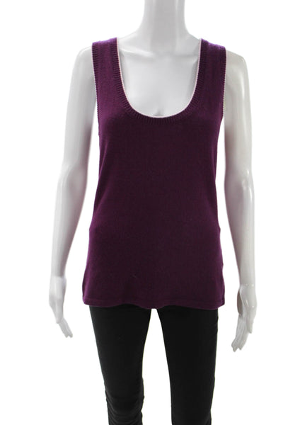 Paola Zuin Women Basic Purple Wool Cashmere Tank Size S