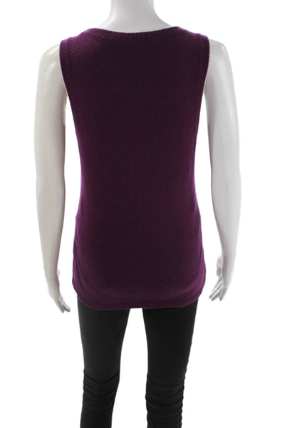 Paola Zuin Women Basic Purple Wool Cashmere Tank Size S